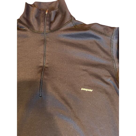 PATAGONIA Black Capilene 1/4 Zip Pullover Baselayer Thermal Shirt Men's MEDIUM - Picture 2 of 9
